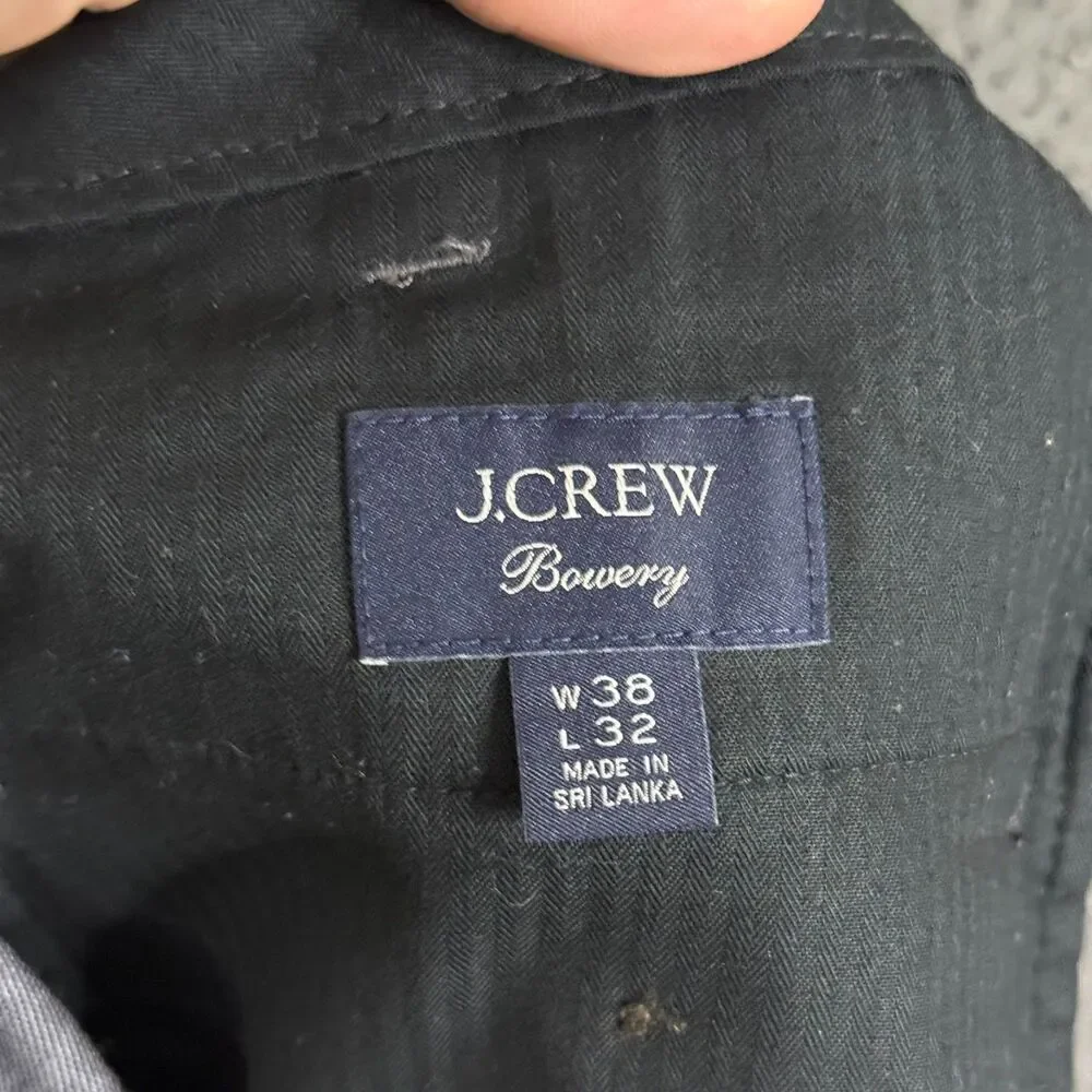 J Crew Dress Pants Mens 38x32 Gray Bowery Slim Fit Four Season Wool Stretch
